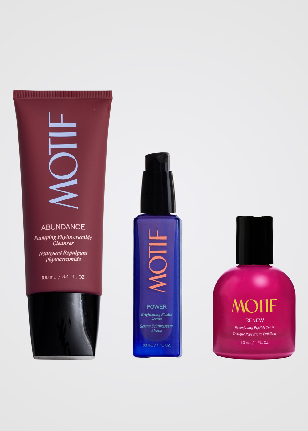  Abundance Cleanser, Renew Toner & Power Serum 