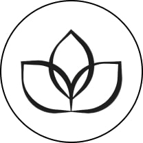 Hand-drawn icon of a flower to represent clean, safe, and natural skincare products