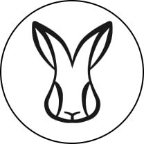 Hand-drawn icon of a bunny to represent cruelty-free and no animal testing skincare products